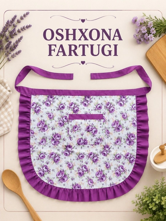 Oshxona fartugi, suv o‘tkazmaydigan, cho‘ntakli, universal o‘lcham, qulay va sifatli - 