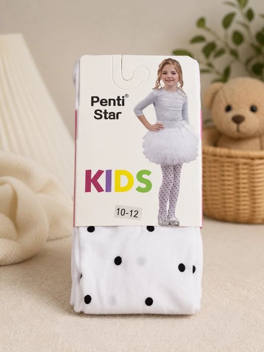 Hello Kitty rasmli qizlar uchun oq bolalar kolgotkasi, maktab va bog‘cha uchun