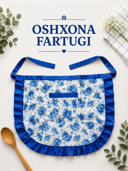 Oshxona fartugi, suv o‘tkazmaydigan, cho‘ntakli, universal o‘lcham, qulay va sifatli - 