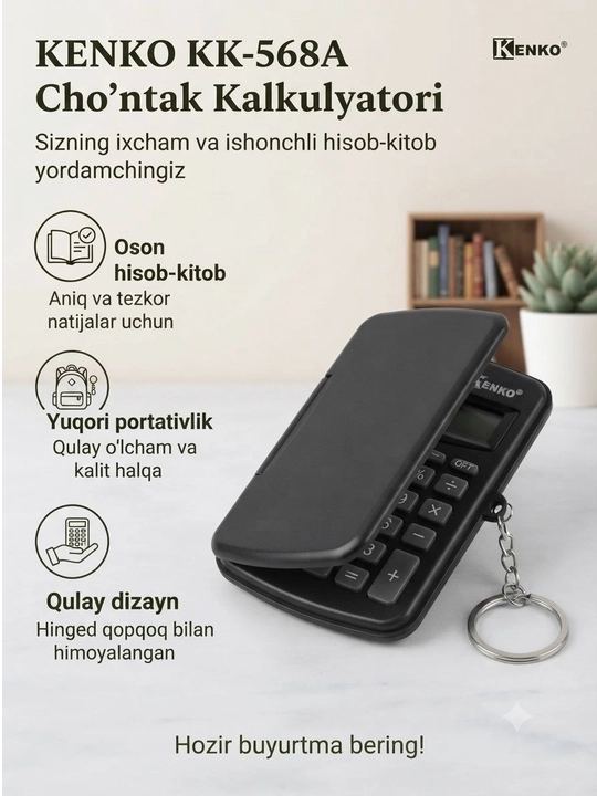 Kenko KK-568A mini elektron kalkulyatori, 8 xonali - 