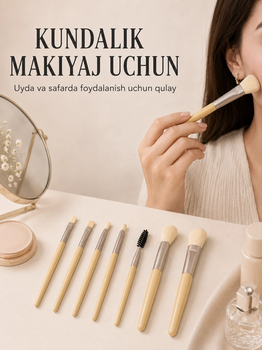 Набор кисточек для макияжа, 8 шт