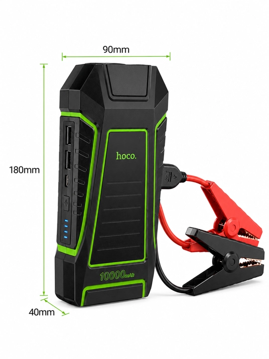 HOCO QS1 10000mAh 600A 12V Avtomobil Starteri Power Bank LED Fonar USB