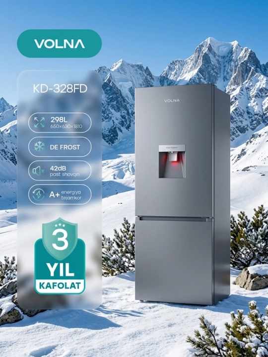 Холодильник | VOLNA 328 FS | 298 Л  DE FROST | A+  R600a  | Двухкамерный