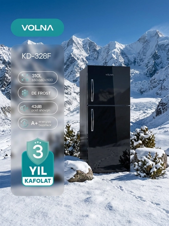 Sovutgich | VOLNA 328 FS | 298L  DE FROST | A+  R600a | Ikki kamerali sovutgich