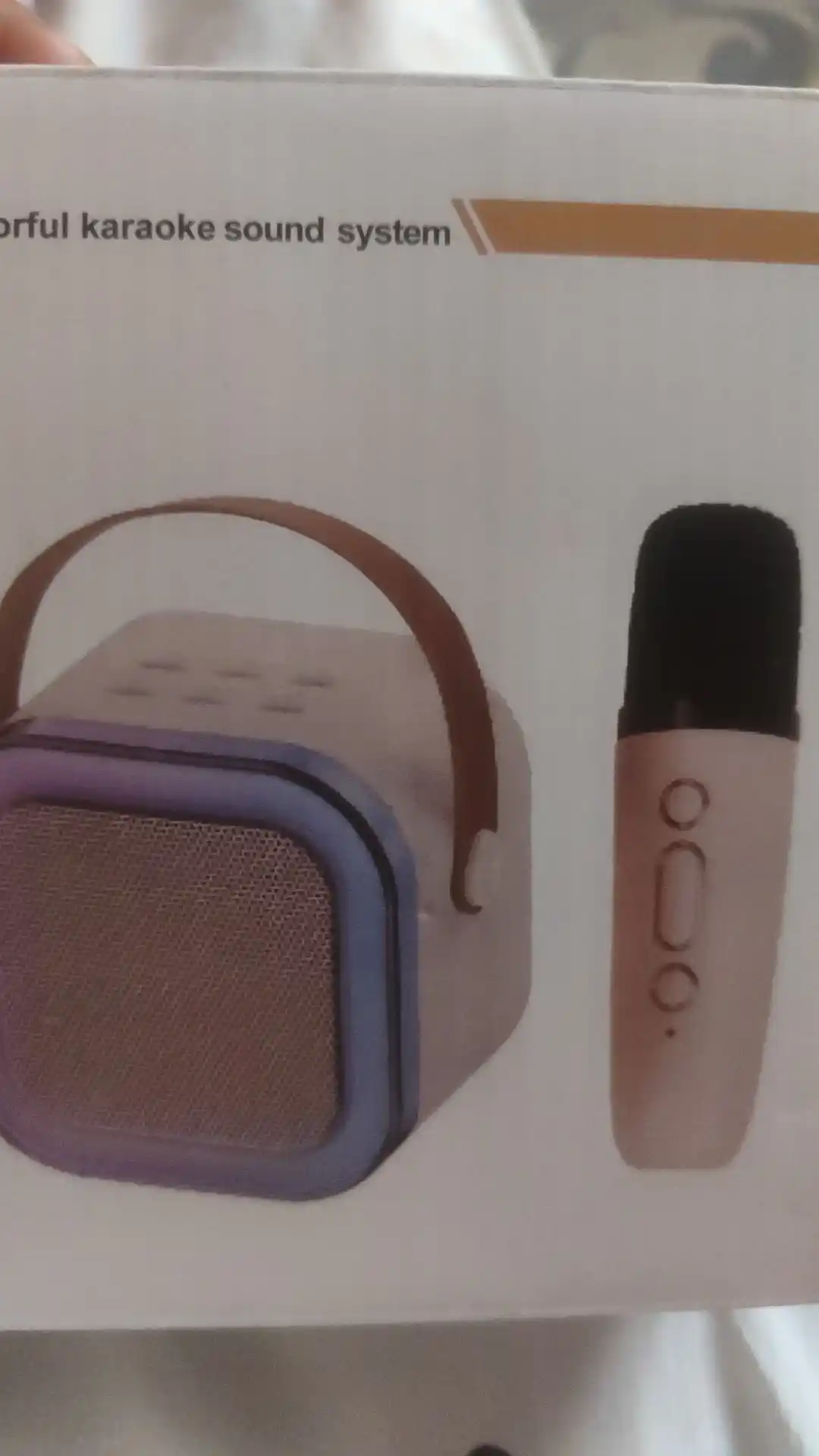Musiqiy portativ karaoke kolonka, mini karaoke, Bluetooth, 2 simsiz mikrofon