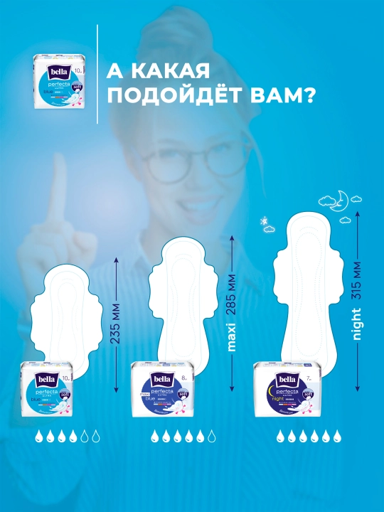 Prokladkalar Bella Perfecta Ultra Blue, 4 tomchi, 20 dona