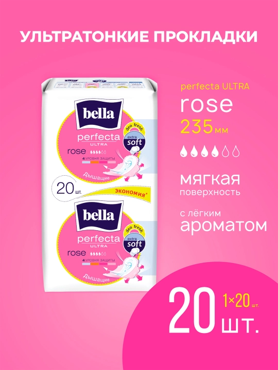 Prokladkalar Bella Perfecta Ultra Rose Deo Fresh Economy, 20 dona - 