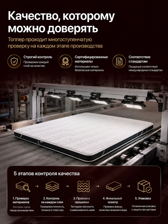 Матрас/топпер 7 см, для матраса и дивана