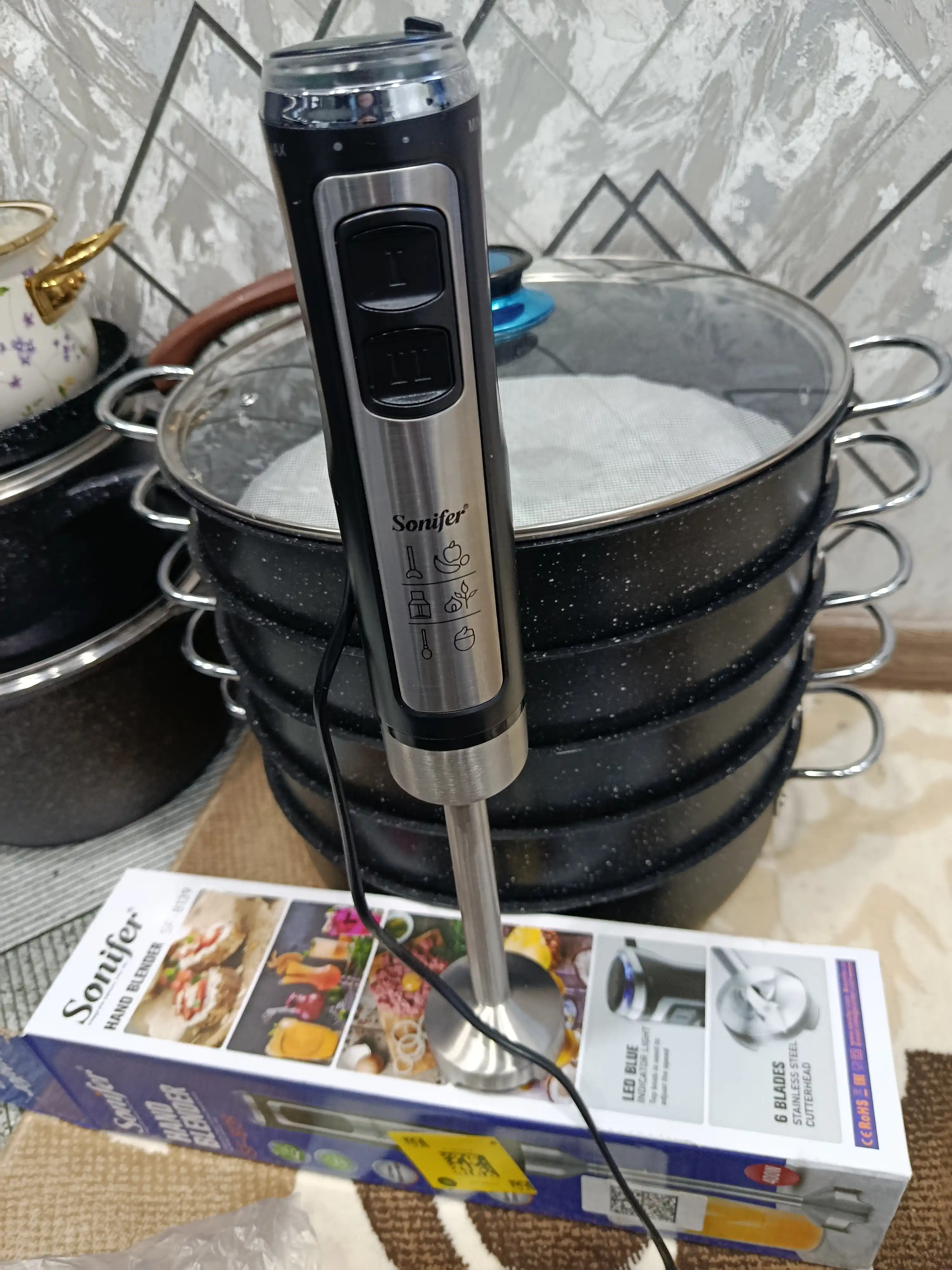Sonifer botma blenderi, chopper, mikser, maydalagich - 6 tur, 1500 Vt gacha