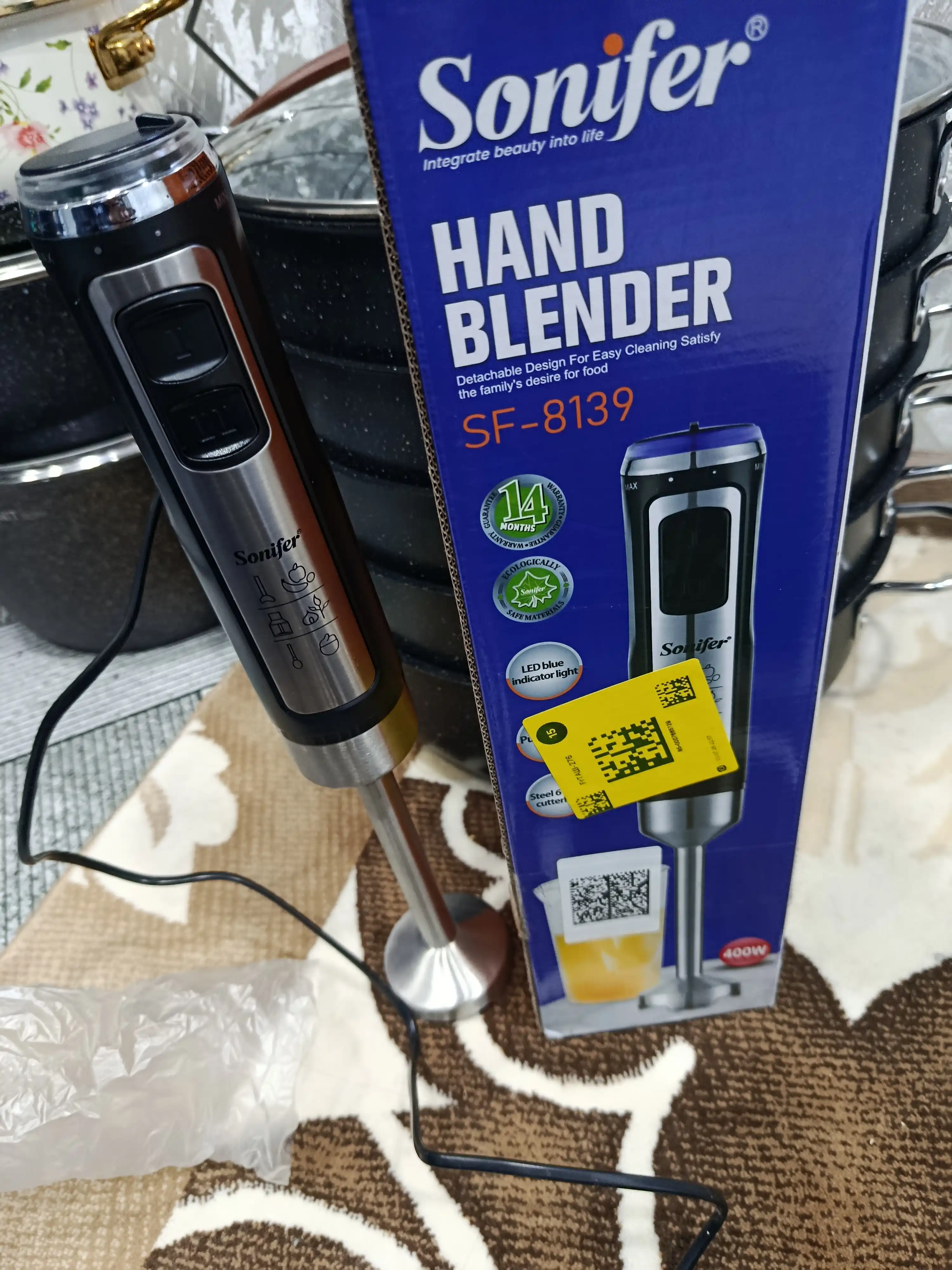 Sonifer botma blenderi, chopper, mikser, maydalagich - 6 tur, 1500 Vt gacha