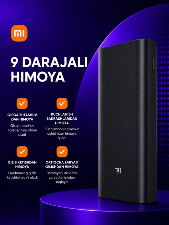 Power bank 2000mAh 20w-50w Mi power bank tez quvvatlovchi iphone va Andiroidlar uchun