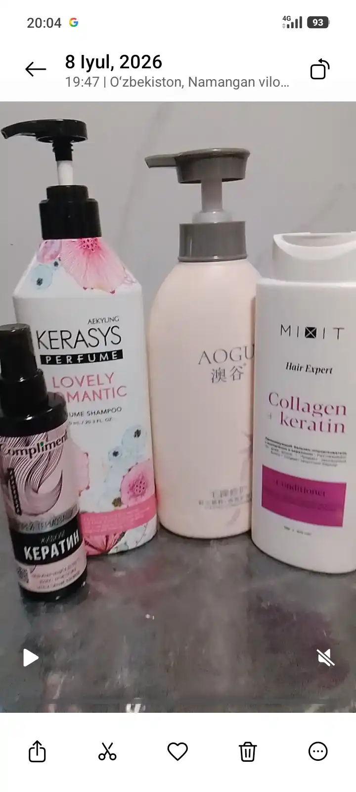 MIXIT Kollagen va keratin bilan laminatsiya qiluvchi balzam-konditsioner 400 ml