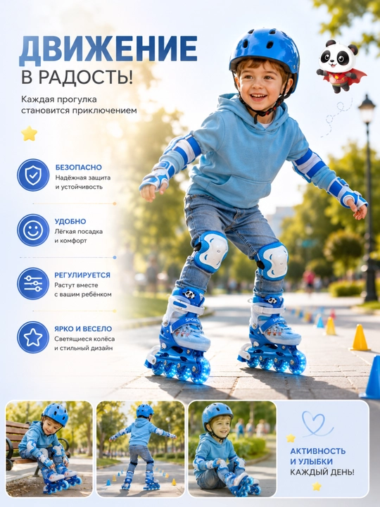 Детские ролики с защитой
