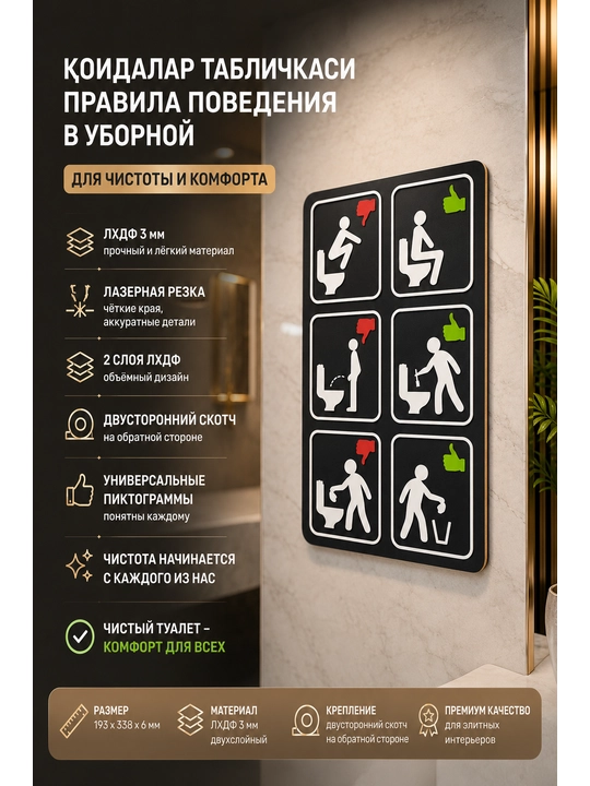 Таблички и знаки на дверь для офиса и дома, туалета, информационные и запрещающие - 