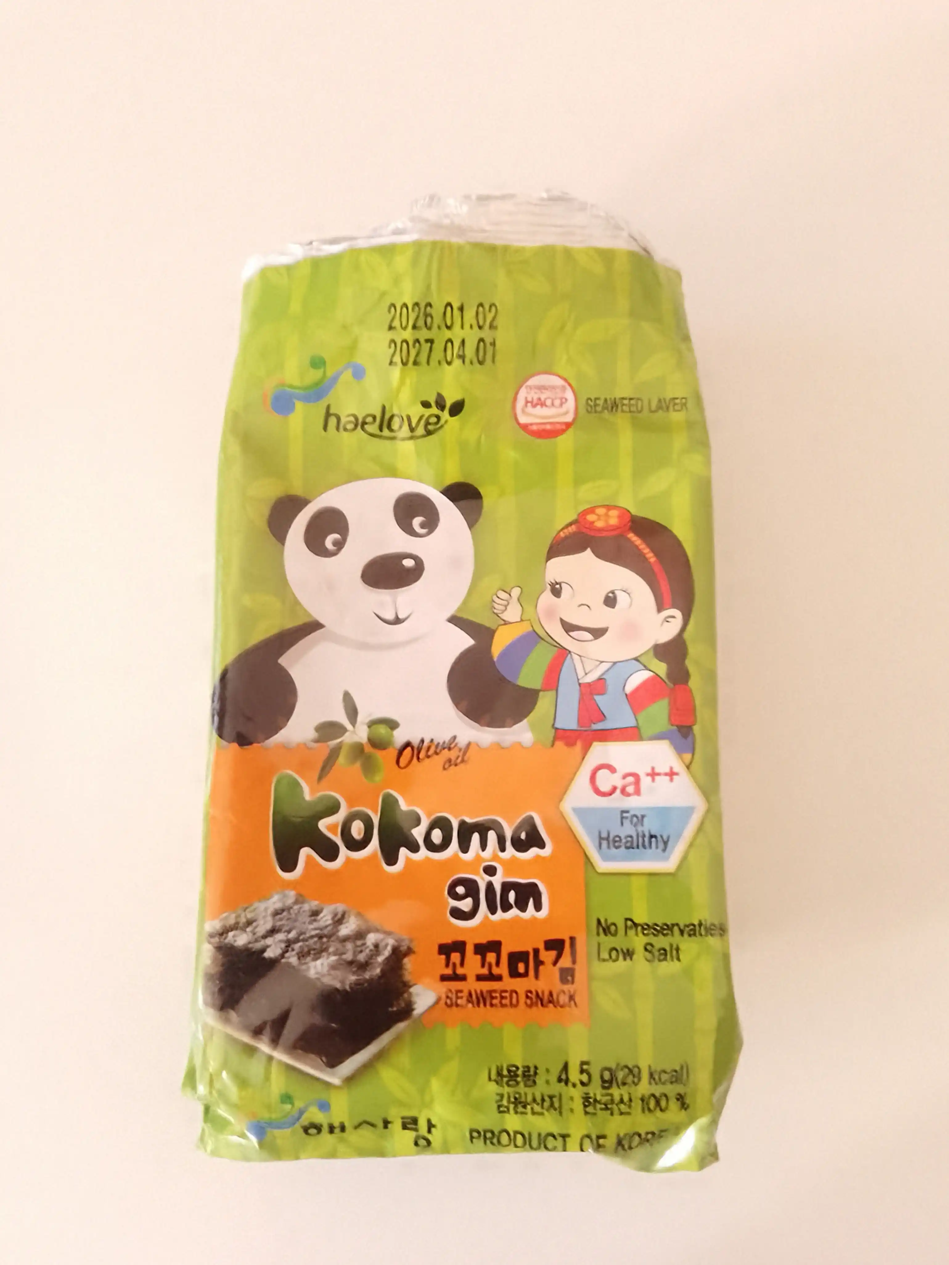 Tajribali qovurilgan dengiz o'tlari  Kokoma Gim Laver, 4.5 g
