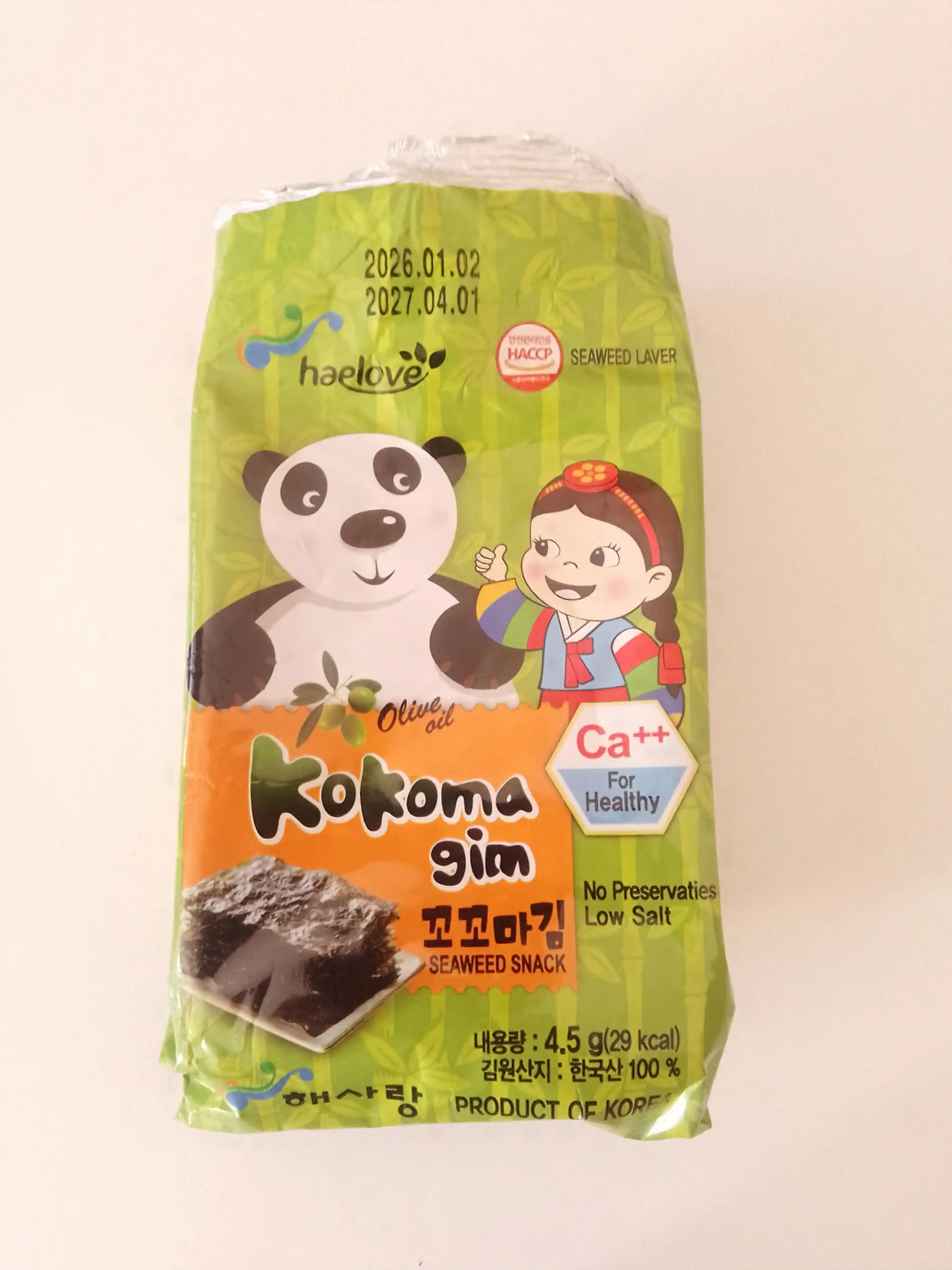 Tajribali qovurilgan dengiz o'tlari  Kokoma Gim Laver, 4.5 g