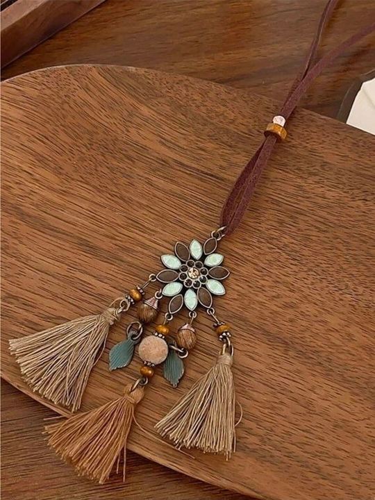 Vintage kapalak kulonli uzun marjon – Boho uslubidagi ayollar bo'yin taqinchog'i - 