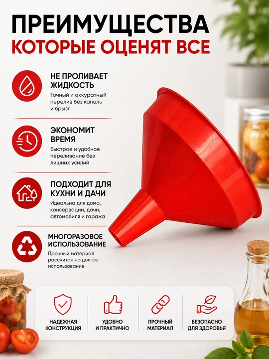 Universal plastik voronka suyuqlik va sochiluvchan mahsulotlar uchun 20×16×15,6 sm