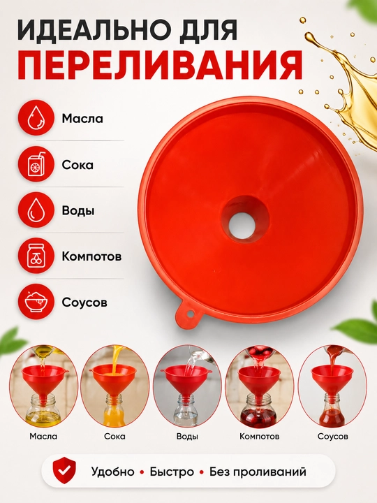 Universal plastik voronka suyuqlik va sochiluvchan mahsulotlar uchun 20×16×15,6 sm