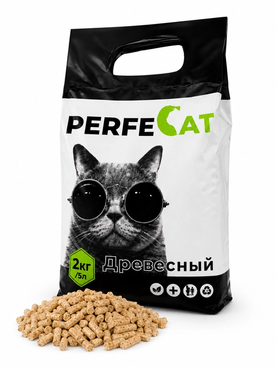 PERFECAT - Mushuk hojatxonasi uchun yuqori sifatli yog‘och to‘ldirgich, 3 kg