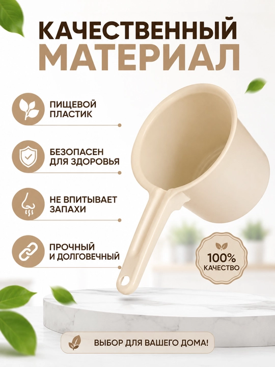 Пластиковый ковш для воды, универсальный кухонный ковшик с ручкой