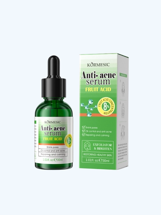 Yuz uchun aknega qarshi 8% mevali kislotali serum – husnbuzar va yog‘li teri uchun 30 ml