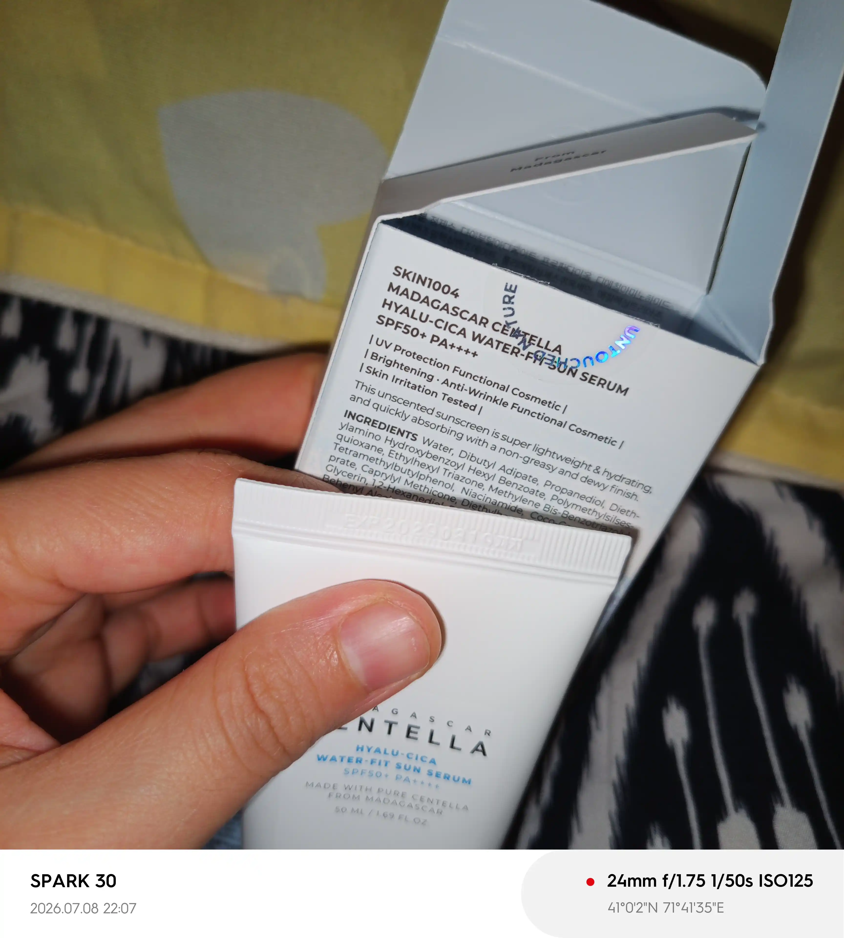 SKIN1004 Madagascar Centella SPF50+ quyoshdan himoya qiluvchi krem-serum
