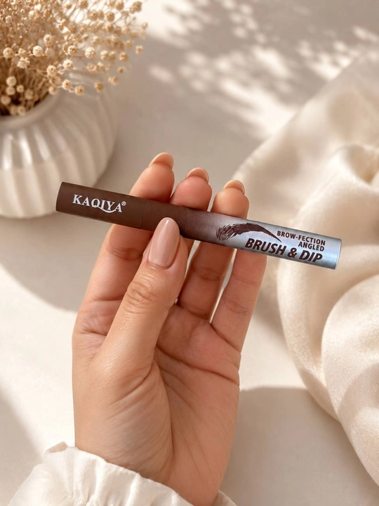 KAQIYA Brow Brush & Dip маркер для бровей водостойкий 02 Dark Brown с кисточкой