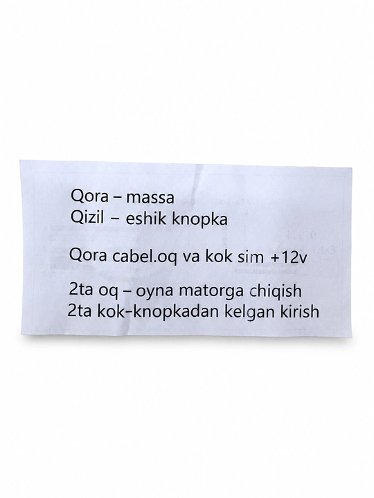 Avtomobil saloni bosimini boshqaruvchi oyna moduli