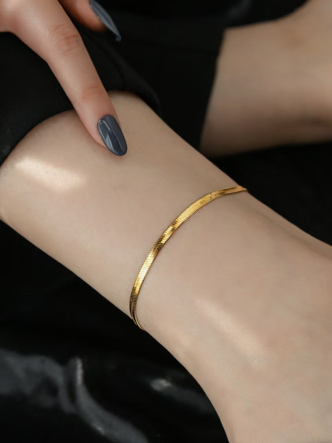 Single Diamond nafis oyoq bilaguzugi — 14K Gold PVD qoplamali, oyoq bilaguzuglari, anklet