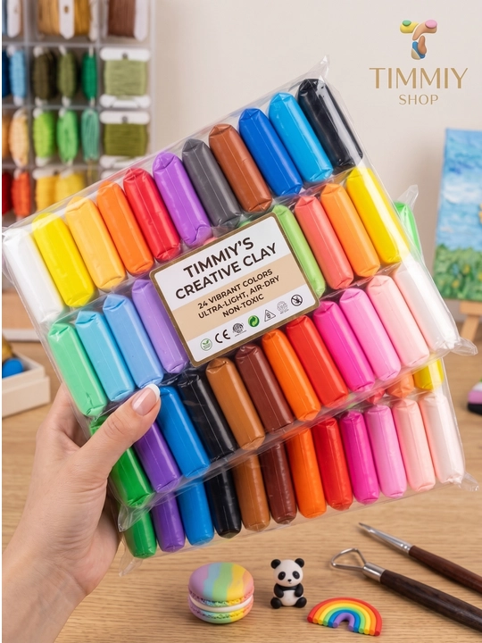 Bolalar uchun havo plastilini 12 rang, 12/24/36/48/60/72 dona - 