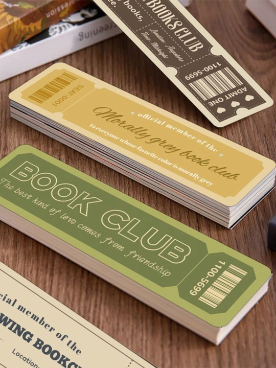 Картонные закладки для книг bookmark набор из 6 штук, разные дизайны, случайный выбор