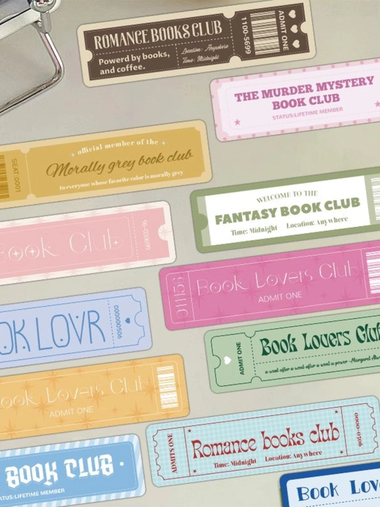 Картонные закладки для книг bookmark набор из 6 штук, разные дизайны, случайный выбор