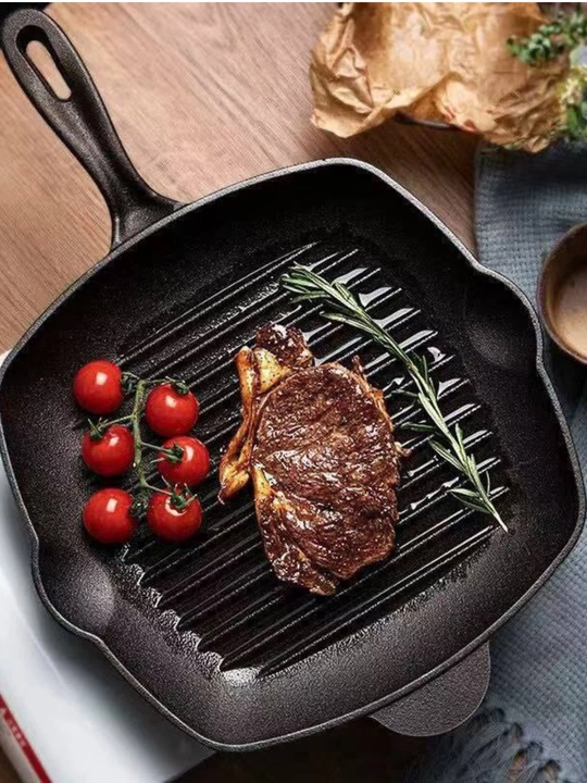 Cho'yan grill tova, to'rtburchak, go'sht va sabzavot pishirish uchun, barbekyu uchun ideal - 