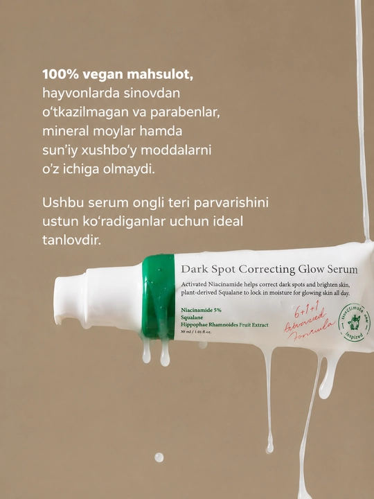 AXIS-Y Dark Spot Correcting Glow Serum 5% niatsinamidli pigmentga qarshi yuz serumi, 50 ml