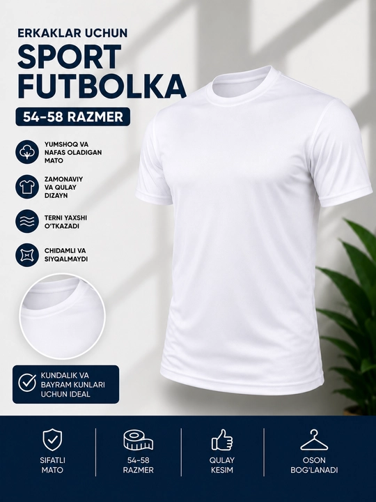 Erkaklar va ayollar futbolkasi, fudbolka 100% paxta - 