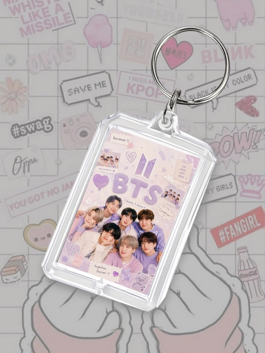 BTS, BLACKPINK, K-POP breloklari — ikki tomonlama, yaltiroq, nafis - 