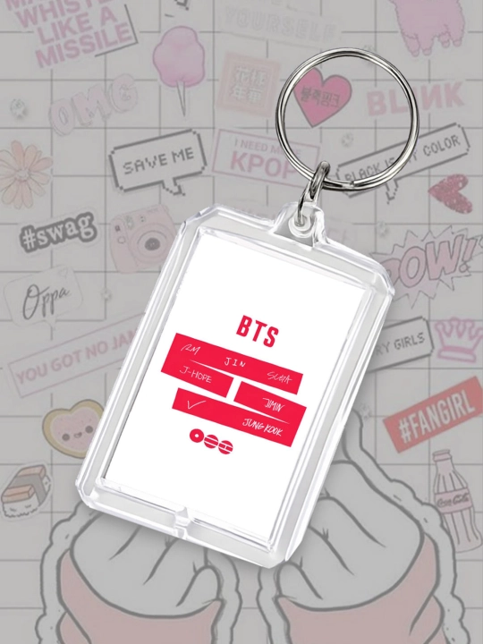 BTS, BLACKPINK, K-POP breloklari — ikki tomonlama, yaltiroq, nafis - 