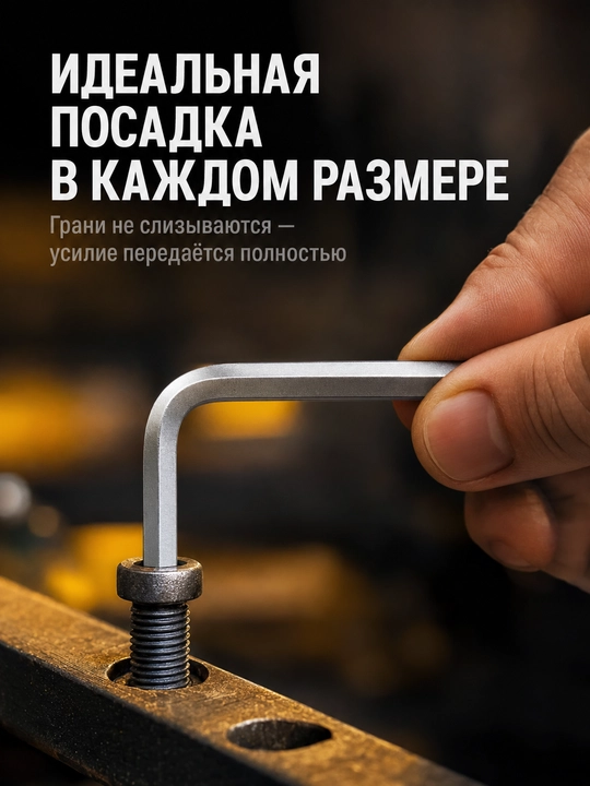 Набор шестигранных ключей WADFOW WHK1291, HEX 9 шт, Cr-V, 1.5-10 мм