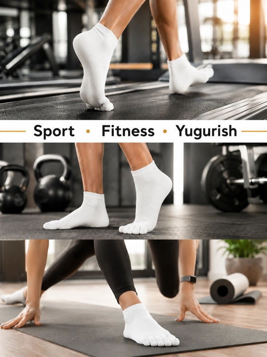 Ajratilgan barmoqli erkaklar va ayollar paypoqlari, sport va kundalik, paxtadan