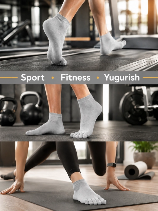 Ajratilgan barmoqli erkaklar va ayollar paypoqlari, sport va kundalik, paxtadan