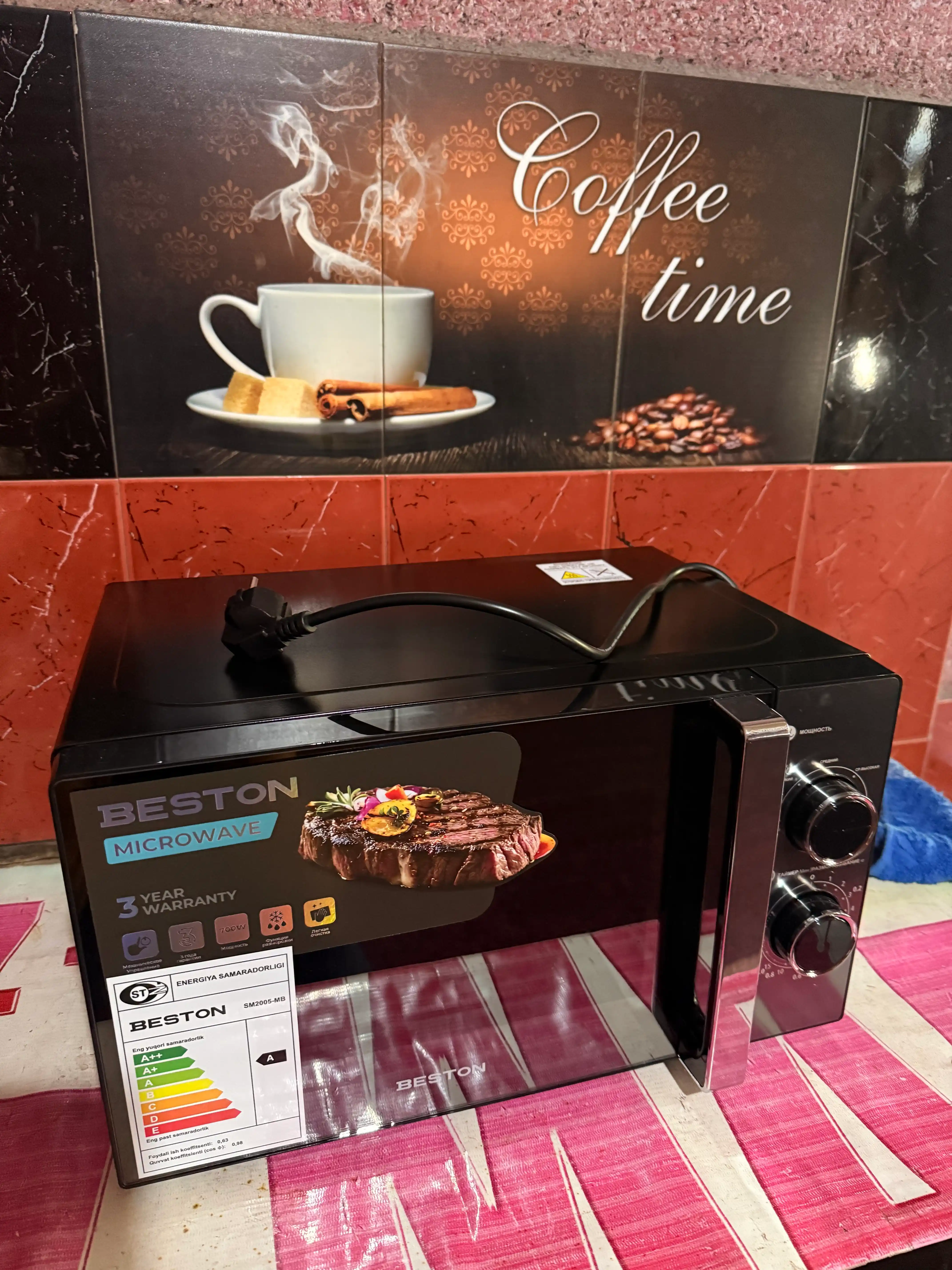 BESTON mikroto'lqinli pechi 20L 700W — 3 yillik kafolat, mikrovolnovka