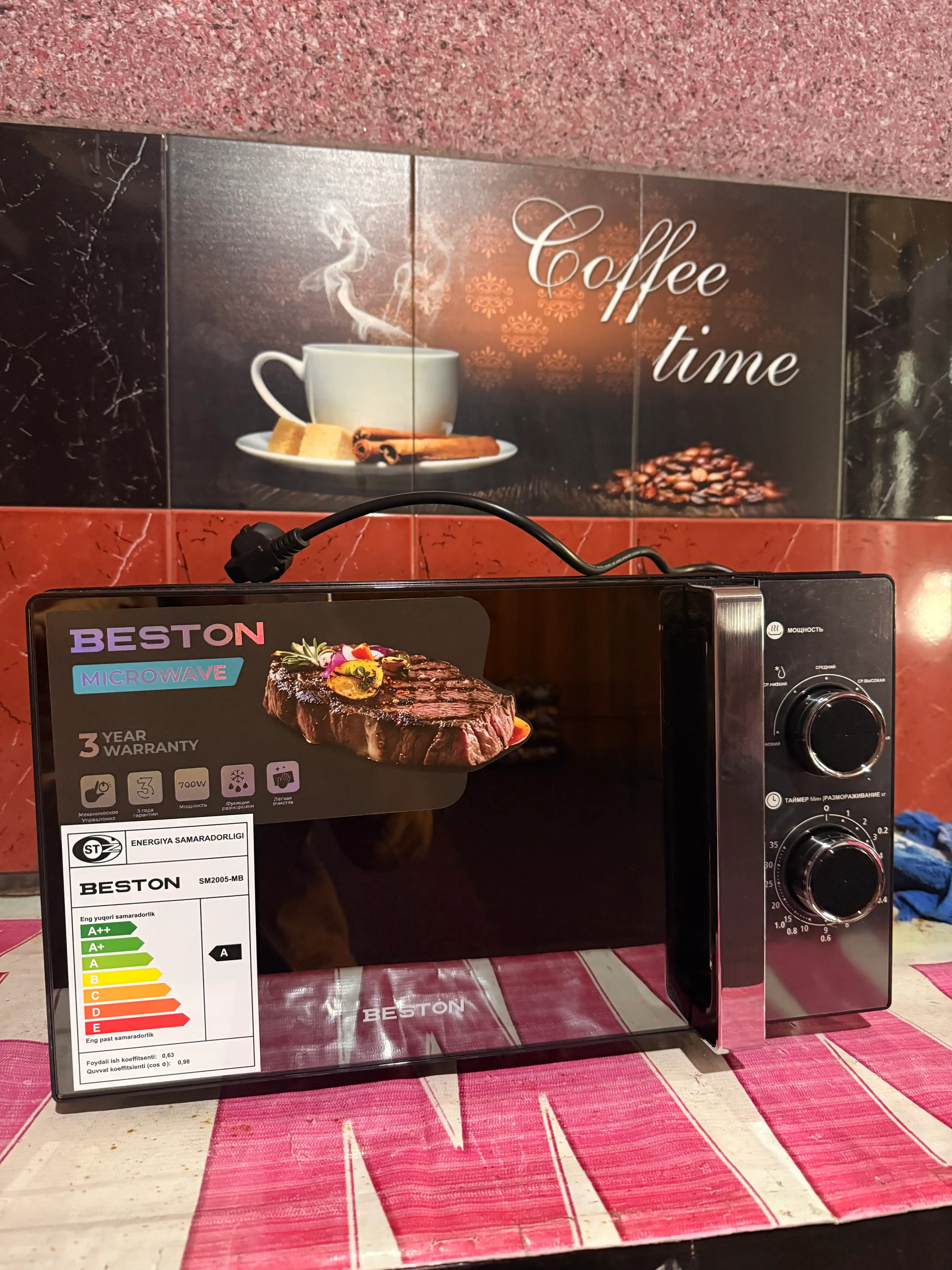 BESTON mikroto'lqinli pechi 20L 700W — 3 yillik kafolat, mikrovolnovka