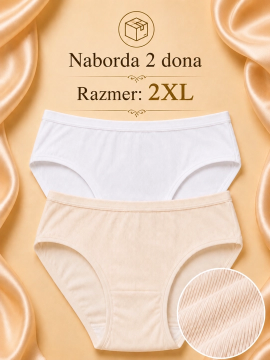 Ayollar trusigi 2 dona, 2XL paxtali trusik, ayollar ichki kiyimi