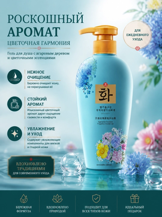 Гель для душа Hanfen Сандал Афродизиак 500мл - 
