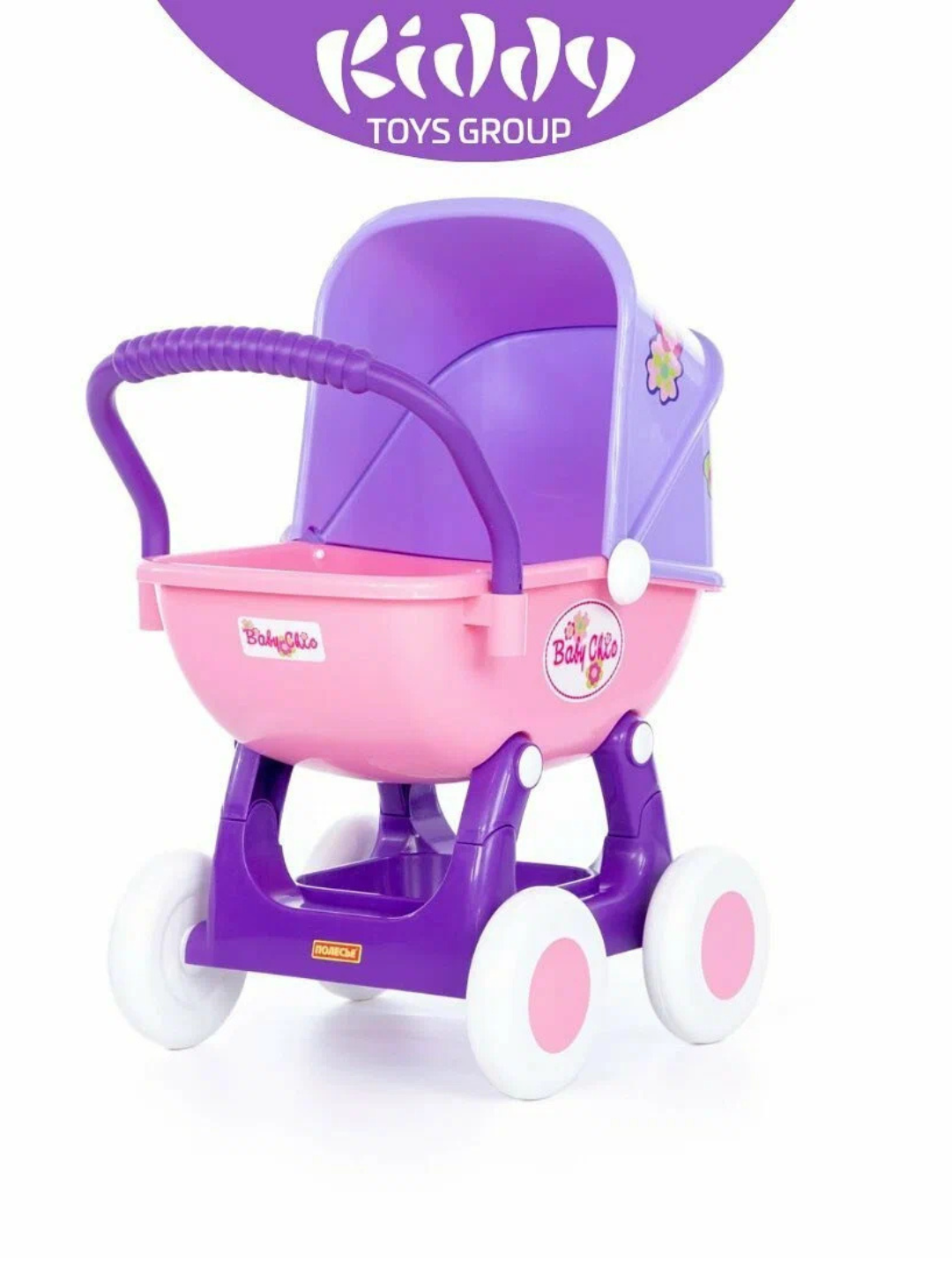 Qo'g'irchoqlar uchun aravacha "Baby Chic", 2 yoshdan bolalar uchun, binafsha rang - 