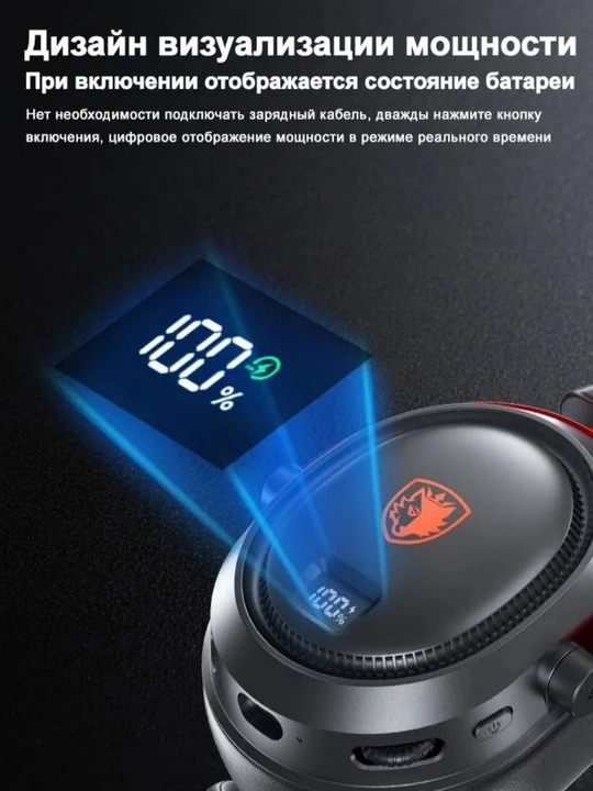 SIMsiz o‘yin quloqchinlari SADES 812 Pro oq 2.4G+Bluetooth mikrofonli, 7.1 stereo