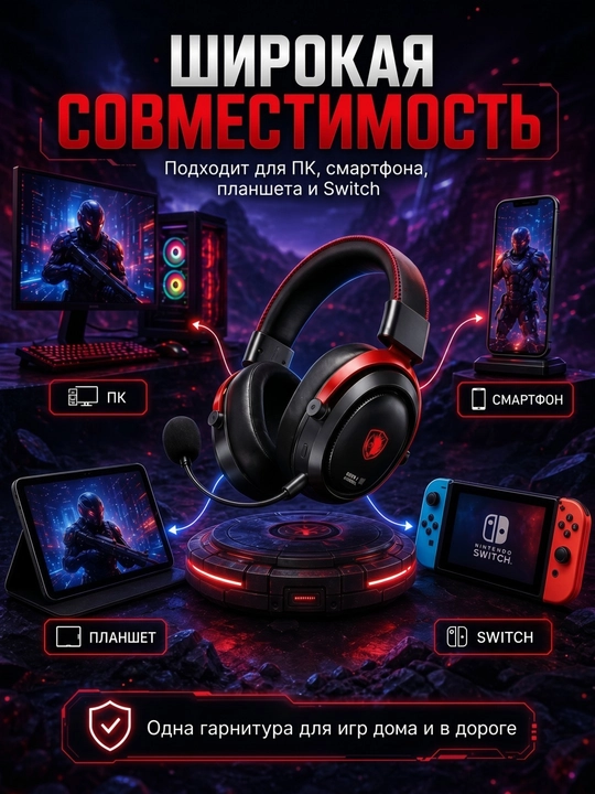 SIMsiz o‘yin quloqchinlari SADES 812 Pro oq 2.4G+Bluetooth mikrofonli, 7.1 stereo