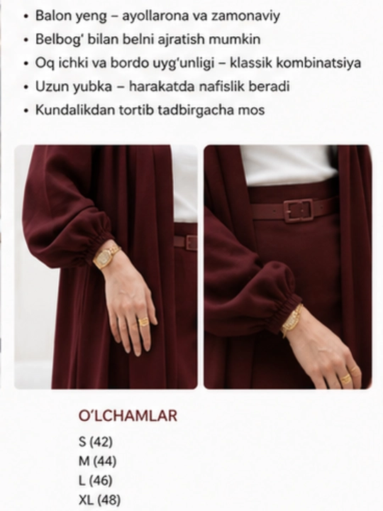 Nafis va qulay ayollar ikkilik kostyumi - Zamonaviy kundalik ko‘rinish