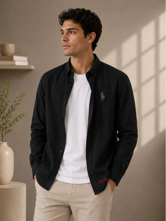 Мужская рубашка Lion, классическая с длинным рукавом
